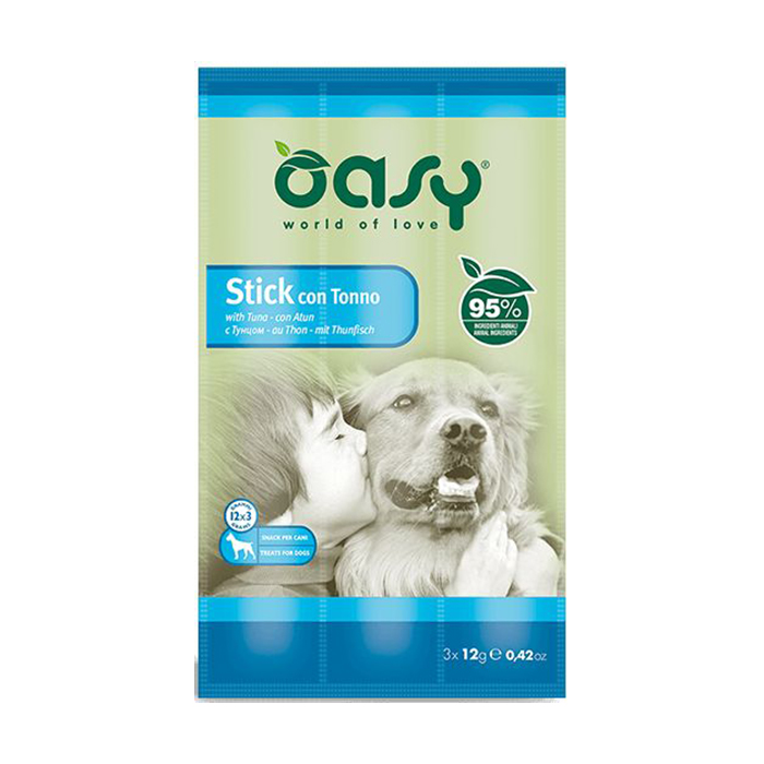 Ласощі для собак Oasy Stick з тунцем, 3*12 г